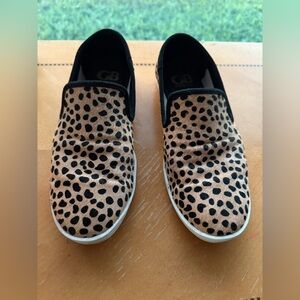 Giani Bini Leopard Print Slip-On Shoes - Tan/Black